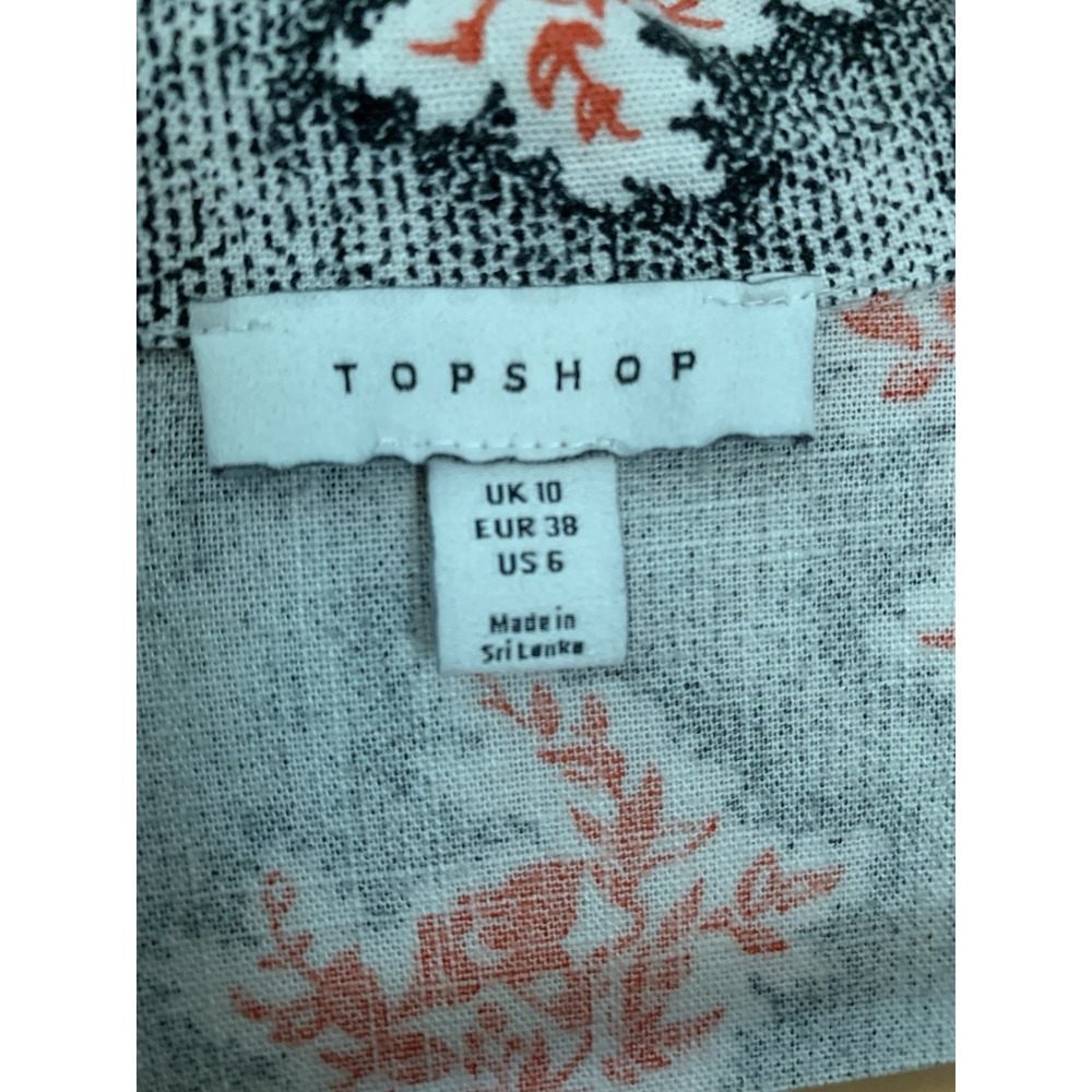 Topshop T-Shirt Dress Kimono Floral SZ US 6 Button Down Skater Resortwear Cabana - Picture 3 of 10